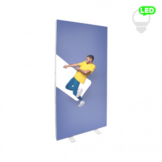 Šviečiantis LED stovas Lumi 2x1 su individualia spauda Šviečiantis LED stovas Lumi 2x1 su individualia spauda